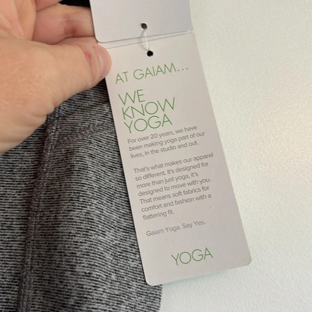 NWT Gaiam Women's High Waisted Yoga Pants Compression Workout Leggings, XS
